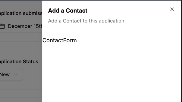 A screenshot of the side sheet with the placeholder component rendering.